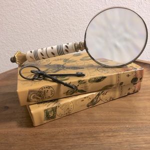 Mother of Pearl and Brass Handle Magnifying Glass